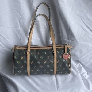 Vintage Dooney & Bourke Multicolor Logo Barrel Bag